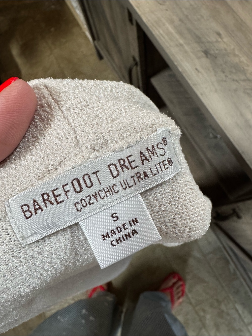 Barefoot Dreams Light Cream Open-Front Lounge Vest with Pockets - Picture 4 of 6
